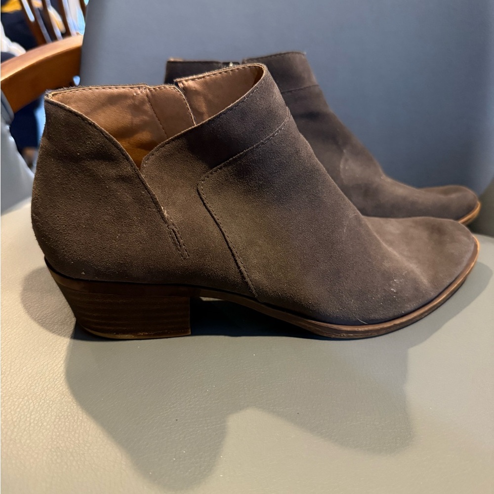 Luck Brand  Gray Suede Ankle Boots Size 9.5